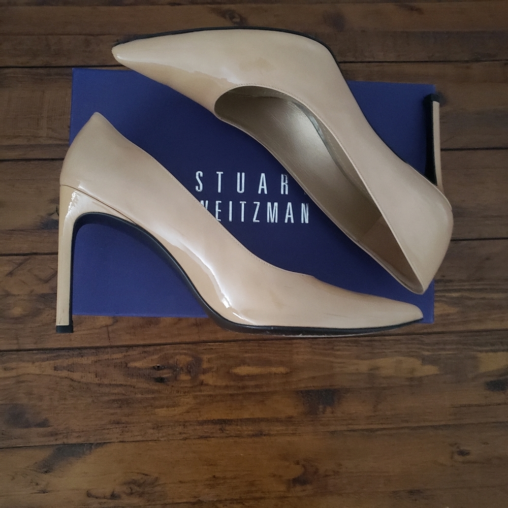 Stuart Weitzman nude Heist Adobe Aniline pump